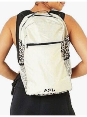 APL NWT lightweight packable leopard trim backpack